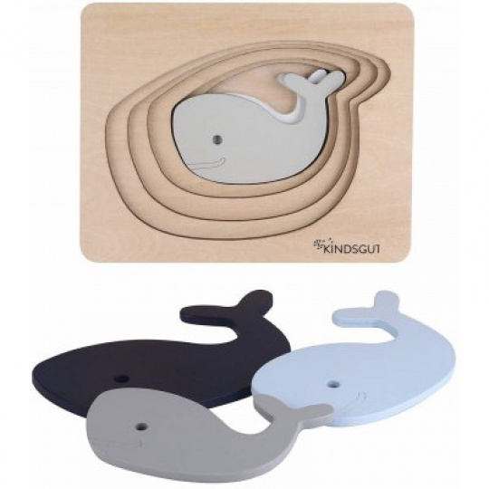 KINDSGUT Dřevěné puzzle velryba KINDSGUT Dřevěné puzzle velryba