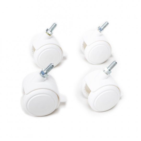 MIMIKO Kolečka s pojístkou bílá na postýlku MIMIKO Kolečka s pojístkou bílá na postýlku