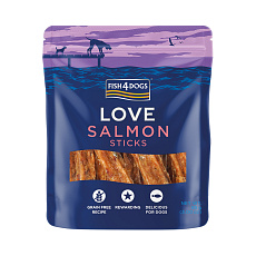 FISH4DOGS Pamlsky pro psy LOVE s lososem - tyčinky 85 g FISH4DOGS Pamlsky pro psy LOVE s lososem - tyčinky 85 g