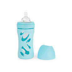 TWISTSHAKE Láhev kojenecká Anti-Colic skleňená 260 ml pastelově modrá TWISTSHAKE Láhev kojenecká Anti-Colic skleňená 260 ml pastelově modrá