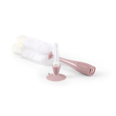 BABYONO Kartáč na lahve a savičky s přísavkou Pink