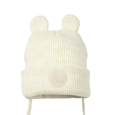 PUPILL Čepice Klara s oušky na vázání melánž béžová uni 36-38 cm PUPILL Čepice Klara s oušky na vázání melánž béžová uni 36-38 cm