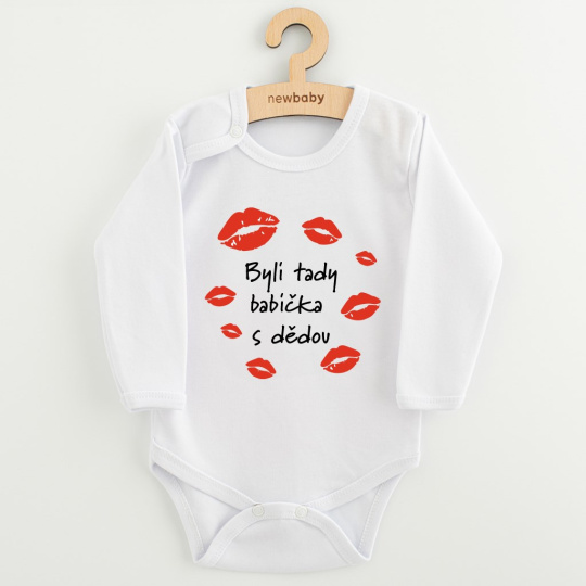 Dětské body s potiskem New Baby Byli tady babička s dědou