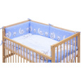 Dětská postýlka se stahovací bočnicí - přírodní ECO - 120x60 cm s kompletní výbavou Toro Barva soupravy: Toro modrá