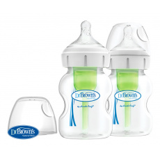 DR.BROWN'S Láhev antikolik Options+ široké hrdlo 2x150 ml plast DR.BROWN'S Láhev antikolik Options+ široké hrdlo 2x150 ml plast