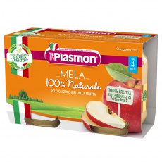 PLASMON Příkrm ovocný jablko 2x104 g, 4m+ PLASMON Příkrm ovocný jablko 2x104 g, 4m+
