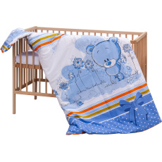 Levná postýlka s vyndavacími příčkami - přírodní ECO - 120x60 cm s výbavou Velcí kamarádi Barva soupravy: Koty