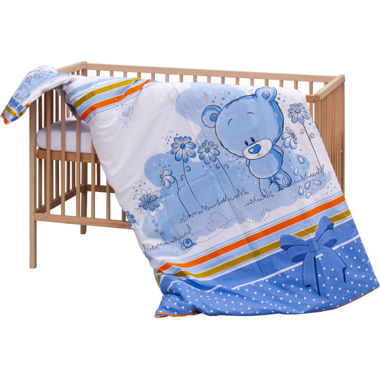 Levná postýlka s vyndavacími příčkami - přírodní ECO - 120x60 cm s výbavou Velcí kamarádi Barva soupravy: Koty