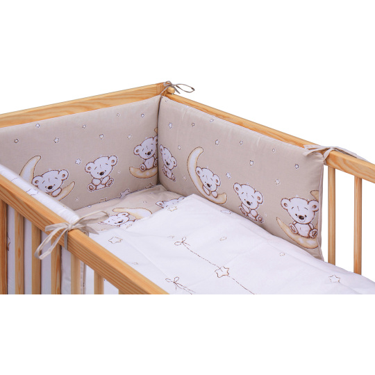 Dětská postýlka s vyndavacími příčkami - přírodní ECO - 120x60 cm s kompletní výbavou Toro Barva soupravy: Toro béžová Dětská postýlka s vyndavacími příčkami - přírodní ECO - 120x60 cm s kompletní výbavou Toro Barva soupravy: Toro béžová