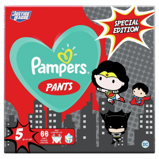 PAMPERS Pants Kalhotky plenkové jednorázové 5 (12-17 kg) 66 ks - Warner Bros LTD