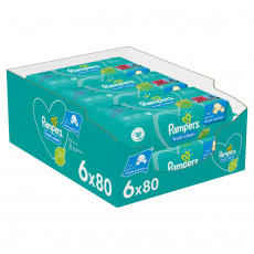 PAMPERS Fresh Clean dětské čisticí ubrousky 6 balení = 480 ks PAMPERS Fresh Clean dětské čisticí ubrousky 6 balení = 480 ks