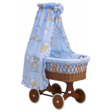 Scarlett Nebesa nad košík pro miminko a kolébky - Scarlett Mráček - modrá