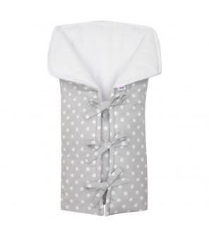 Klasická šněrovací zavinovačka New Baby JACKET šedá s puntíky Klasická šněrovací zavinovačka New Baby JACKET šedá s puntíky