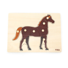 Dětské dřevěné puzzle vkládačka Montessori Viga Kůň Dětské dřevěné puzzle vkládačka Montessori Viga Kůň