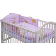 Dětská designová postýlka se stahovací bočnicí - bílá - 120x60 cm s kompletní výbavou Mráček Barva soupravy: Mráček růžový
