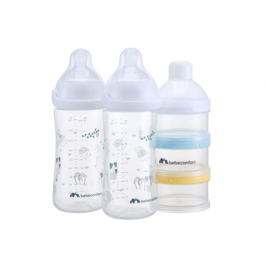Sada kojeneckých lahví Emotion Physio 270ml 0-12m+ White 2 ks + dávkovač