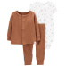 CARTER'S Set 3dílný body kr. rukáv, cardigan, tepláky Brown Arrows neutrál NB/ vel. L 56