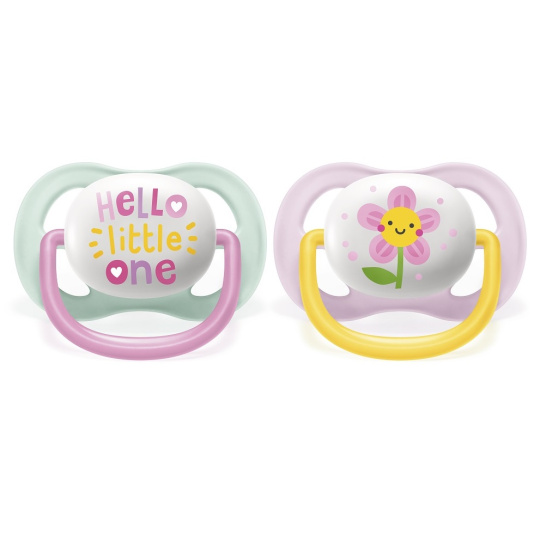 Philips AVENT Šidítko Ultra air Play 0-6m dívka, 2 ks Philips AVENT Šidítko Ultra air Play 0-6m dívka, 2 ks