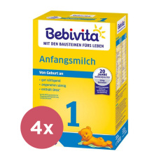 4x BEBIVITA Mléko 1 Instantní počáteční mléčná výživa 0+, 500 g 4x BEBIVITA Mléko 1 Instantní počáteční mléčná výživa 0+, 500 g