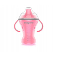BABYONO Hrnek netekoucí s tvrdým náustkem Natural Nursing 260 ml růžová