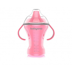 BABYONO Hrnek netekoucí s tvrdým náustkem Natural Nursing 260 ml růžová BABYONO Hrnek netekoucí s tvrdým náustkem Natural Nursing 260 ml růžová