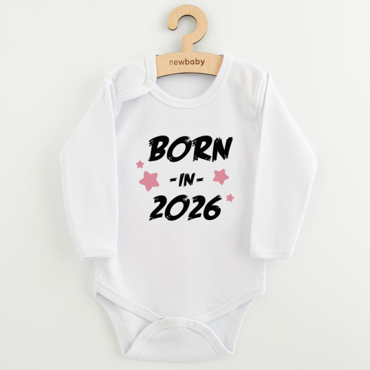 Dětské body s potiskem New Baby BORN IN 2026 pink