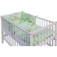 Dětská postýlka s vyndavacími příčkami - bílá - 120x60 cm s kompletní výbavou Mráček Barva soupravy: Mráček zelený