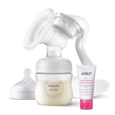 Philips AVENT Odsávačka mateřského mléka manuální + Krém na bradavky 30 ml Philips AVENT Odsávačka mateřského mléka manuální + Krém na bradavky 30 ml