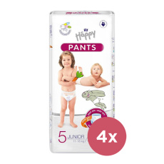 4x BELLA HAPPY Pants Kalhotky plenkové jednorázové 5 Junior (11-18 kg) 40 ks 4x BELLA HAPPY Pants Kalhotky plenkové jednorázové 5 Junior (11-18 kg) 40 ks