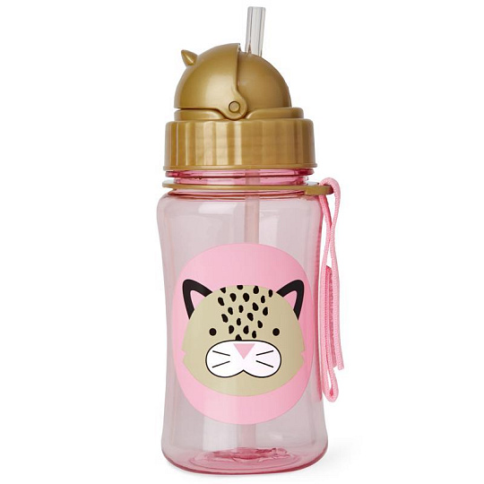 SKIP HOP Zoo Hrnek s brčkem bez PVC a BPA Leopard 12 m+