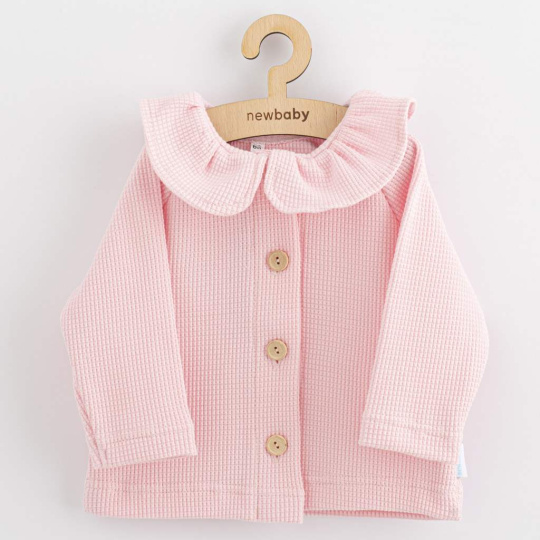 Kojenecký kabátek na knoflíky New Baby Luxury clothing Laura růžový