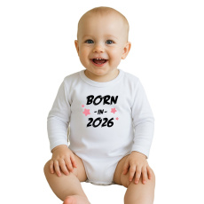 Dětské body s potiskem New Baby BORN IN 2026 pink Dětské body s potiskem New Baby BORN IN 2026 pink