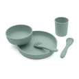 Jídelní sada 5-dílná Platinum Silicone Sage