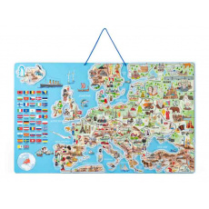 WOODY Hra spoločenská Mapa Evropy, magnetická 3v1, CZ