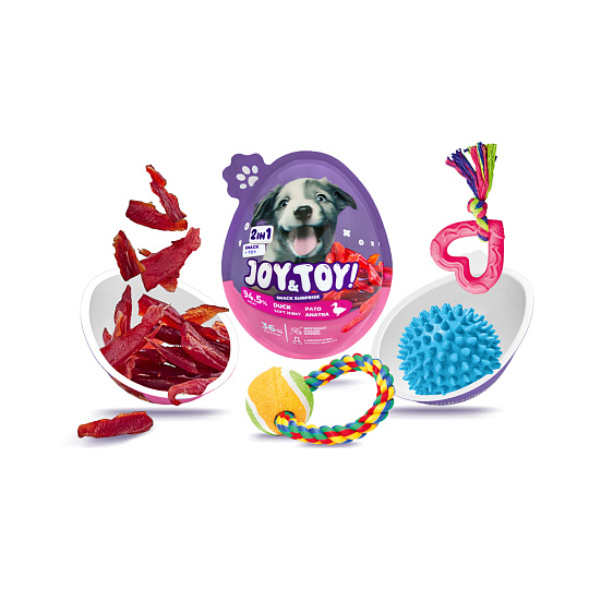 JOY&TOY! Vajíčko pro psy s překvapením Soft Jerky - kachní masíčko