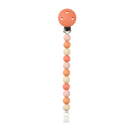 NATTOU Klip na dudlík silikonový clay/white bez BPA Beige/Terracotta