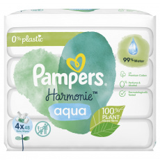 PAMPERS Harmonie Aqua dětské čisticí ubrousky 4 balení =  192 ubrousků