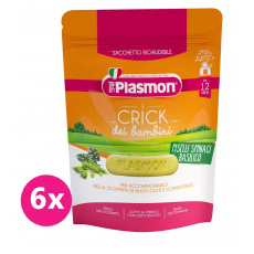 6x PLASMON Sušenky zeleninové Crick špenát, hrášek a bazalka 100 g, 12m+ 6x PLASMON Sušenky zeleninové Crick špenát, hrášek a bazalka 100 g, 12m+