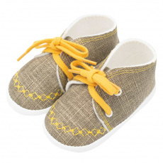 Kojenecké capáčky tenisky New Baby jeans mustard 0-3 m