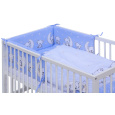 Dětská postýlka s vyndavacími příčkami - bílá - 120x60 cm s kompletní výbavou Toro Barva soupravy: Toro modrá