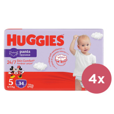 HUGGIES® Pants Kalhotky plenkové jednorázové 5 (12-17 kg) 136 ks - MĚSÍČNÍ ZÁSOBA