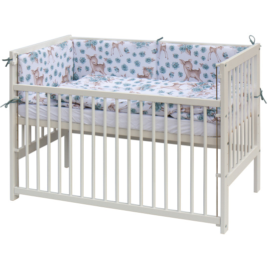 Scarlett Dětská postýlka s kompletní výbavou Scarlett 120 x 60 cm - Srneček - tyrkysová Scarlett Dětská postýlka s kompletní výbavou Scarlett 120 x 60 cm - Srneček - tyrkysová