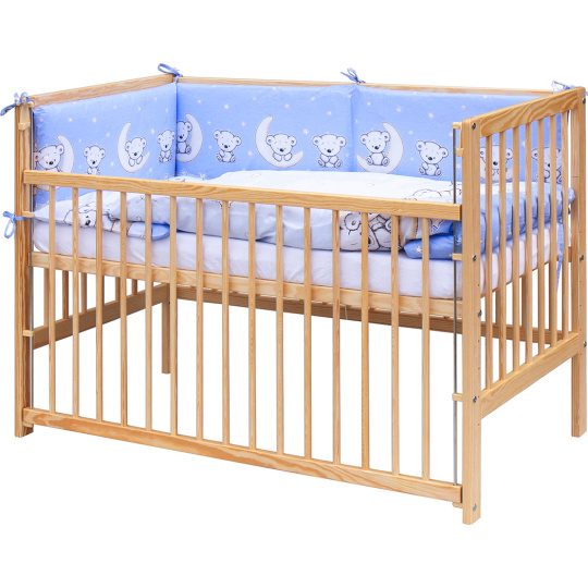 Scarlett Dětská postýlka s kompletní výbavou Scarlett 120 x 60 cm - Toro - modrá Scarlett Dětská postýlka s kompletní výbavou Scarlett 120 x 60 cm - Toro - modrá