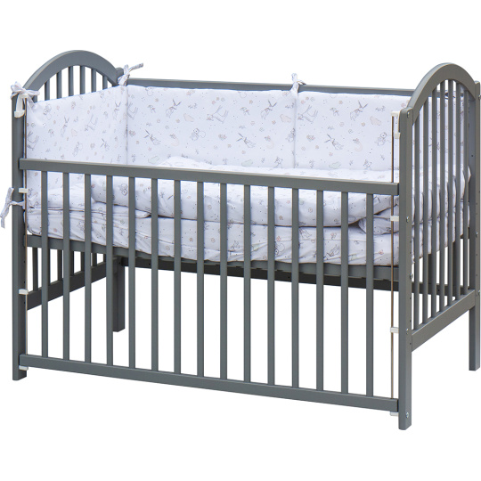 Scarlett Dětská postýlka s kompletní výbavou Scarlett 120 x 60 cm šedá - Luka Scarlett Dětská postýlka s kompletní výbavou Scarlett 120 x 60 cm šedá - Luka