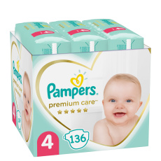 PAMPERS Premium Care 4 pleny (136 ks), 9-14 kg PAMPERS Premium Care 4 pleny (136 ks), 9-14 kg
