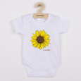 Dětské body s potiskem New Baby Slunečnice  - krátký rukáv