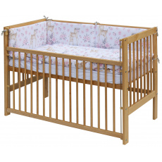 Scarlett Dětská postýlka s kompletní výbavou Scarlett 120 x 60 cm - Srneček - růžová Scarlett Dětská postýlka s kompletní výbavou Scarlett 120 x 60 cm - Srneček - růžová