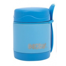 NUBY Termoska nerezová s lyžička/vidličkou 325ml 24m + modrá NUBY Termoska nerezová s lyžička/vidličkou 325ml 24m + modrá