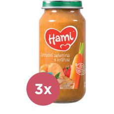 3x HAMI Zahradní zelenina s krůtou (250 g) - masozeleninový příkrm