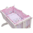 Scarlett Dětská kolébka bílá - 90x41cm s kompletní výbavou Toro Barva soupravy: Toro růžová